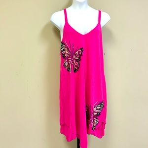Pink Butterfly Slip Dress